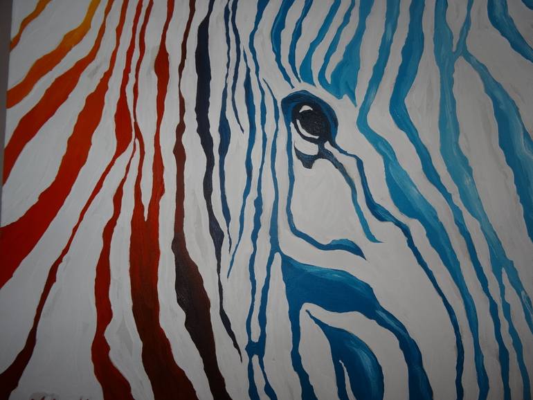770x578 Saatchi Art Rainbow Zebra Painting By Lyndon Carnall - Rainbow Zebra Painting
