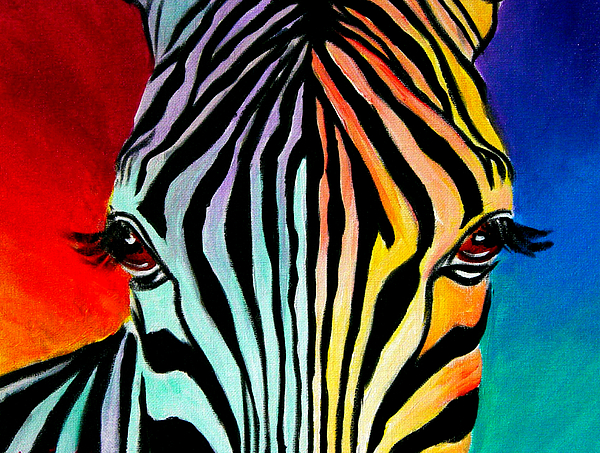 600x453 Zebra - Rainbow Zebra Painting