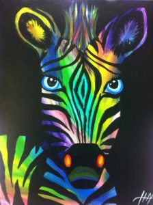 224x300 Rainbow Zebra - Rainbow Zebra Painting