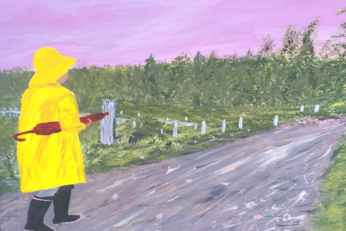 690x460 The Yellow Raincoat And Goodbye Ashlee Kappel - Raincoat Painting