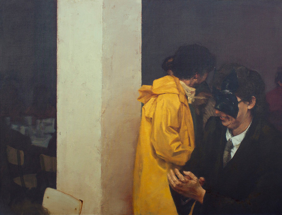 900x686 Famous Yellow Raincoat By Irenealfarostuff - Raincoat Painting