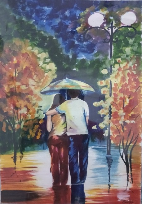 458x659 Shop Rainy Day, Raining Scene, Landscape, Seascape, City Scape - Rainfall Painting