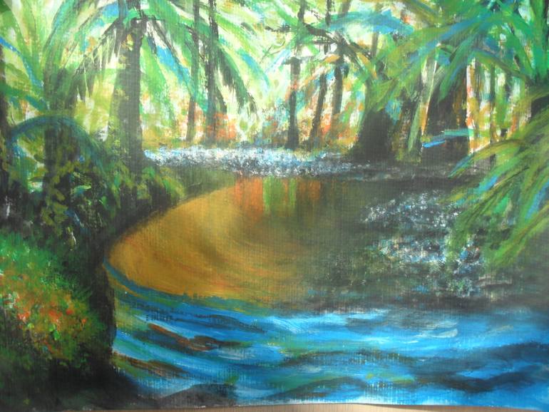 770x578 Saatchi Art Tropical Rainforest Painting By Margaret L Laws - Rainforest Painting