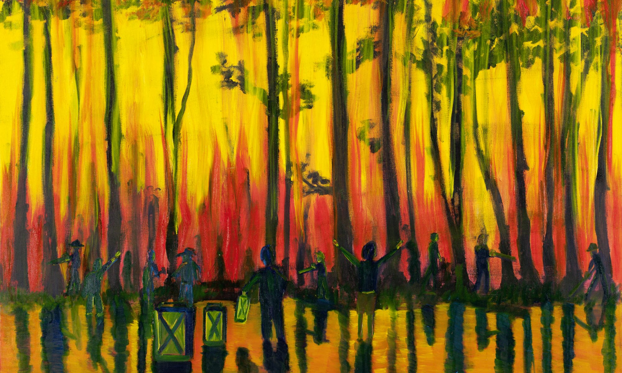 2000x1200 Burning Down The Rainforest, Oil Painting - Rainforest Painting