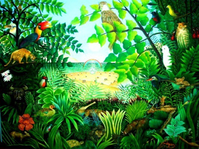 Rainforest Painting at PaintingValley.com | Explore collection of ...