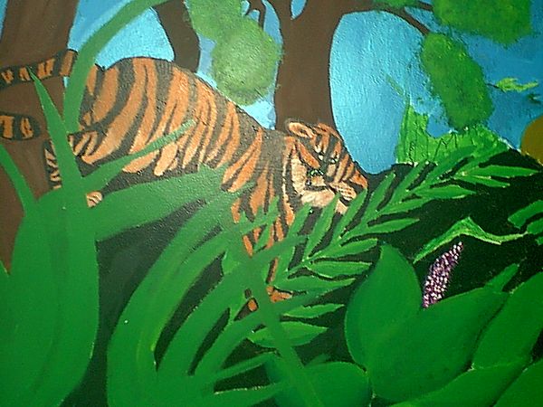 600x450 Mural Art Lesson Ideas - Rainforest Painting For Kids