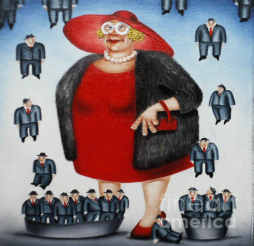 495x480 It's Raining Men Painting By Elena Kourenkova - Raining Men Painting