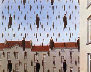 300x238 It's Raining Magritte, Surrealism And Artist - Raining Men Painting