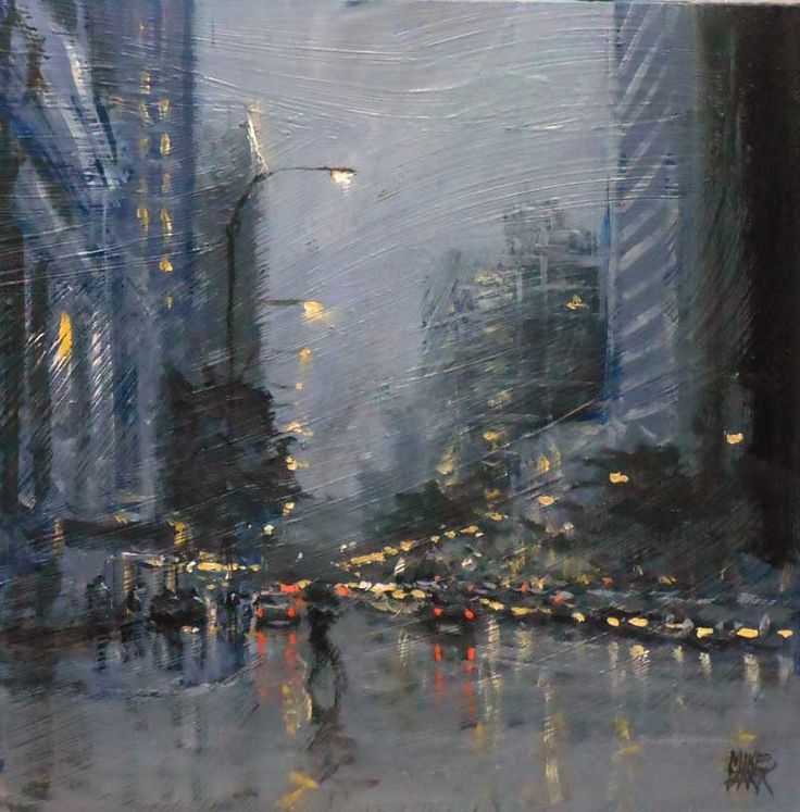 736x747 Image Result For Artist Who Paint Cityscapes With Rain Paintings - Rainy City Painting