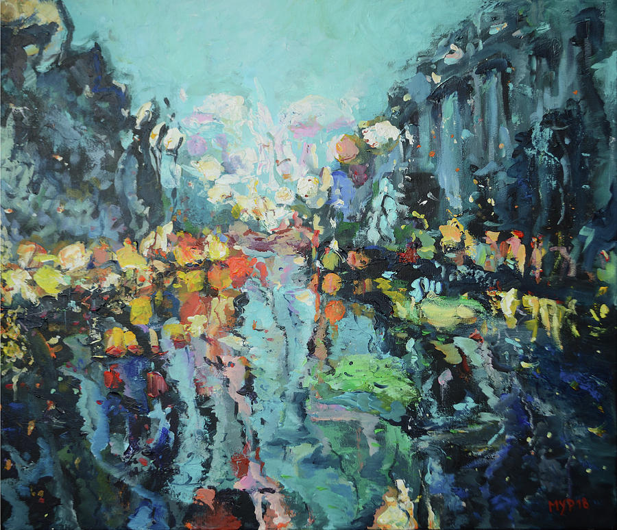 900x774 Rainy City Street Painting By Marina Urchukina - Rainy City Street Painting