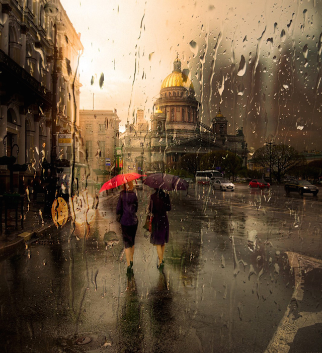 640x702 Beautiful Photographs Of Dreamy Rainy City Scenes That Look Like - Rainy City Street Painting