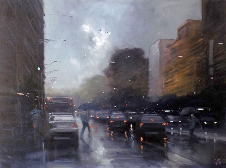 750x556 Impressionist Painter Captures Poetic Scenes Of Rain Swept Streets - Rainy Day Impressionist Painting