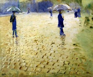 300x250 Study Paris Street Rainy Day 1877 Impressionist Painting By - Rainy Day Impressionist Painting