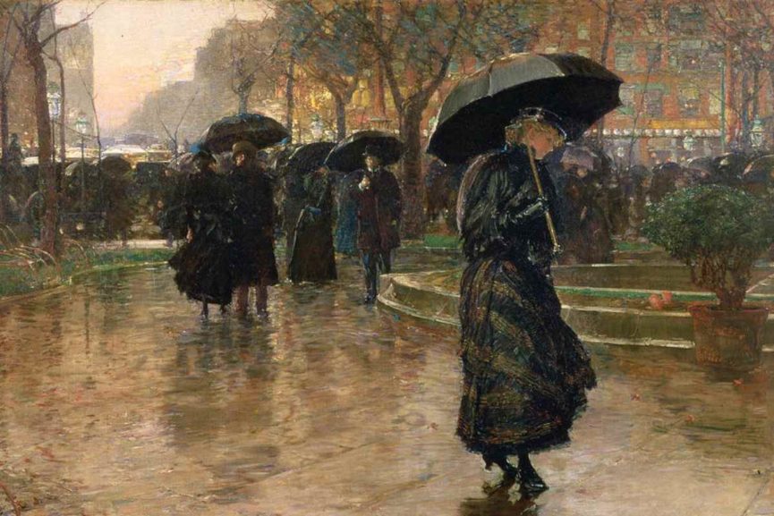 865x577 The Wonderful Paintings With Umbrellas For The Rainy Season - Rainy Day Impressionist Painting