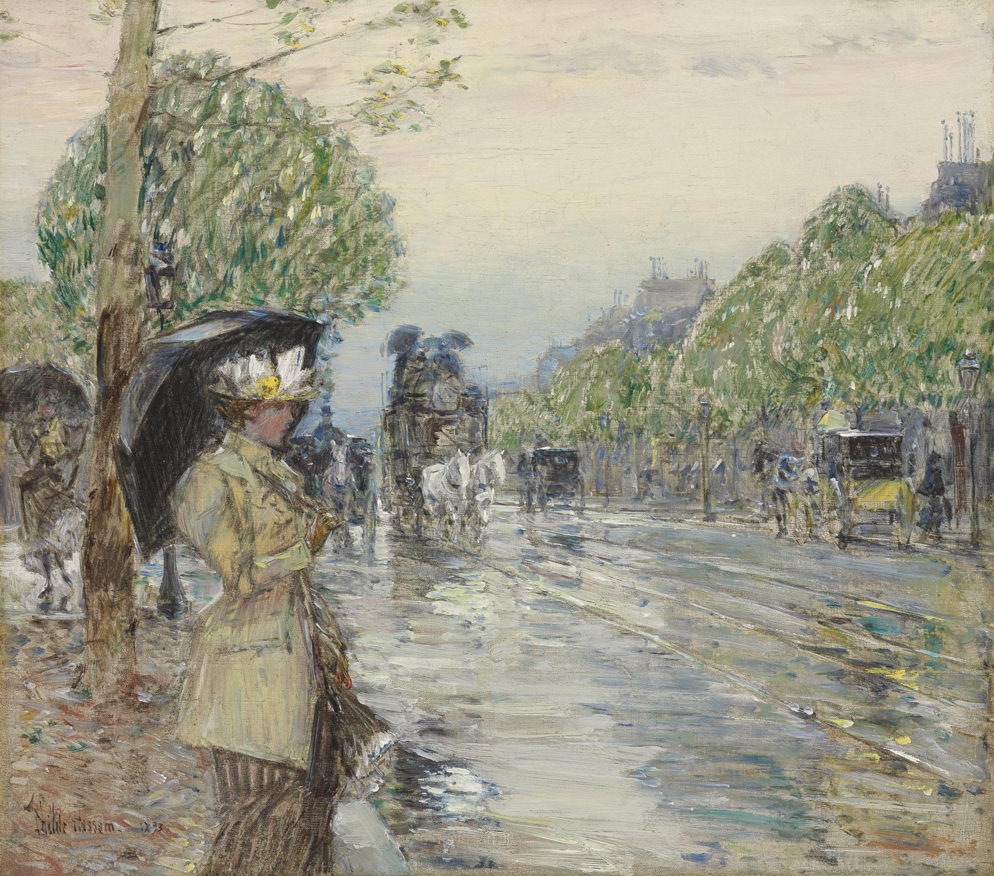 3200x2819 Childe Hassam (1859 1935) Rainy Day, On The Avenue 19th - Rainy Day Impressionist Painting