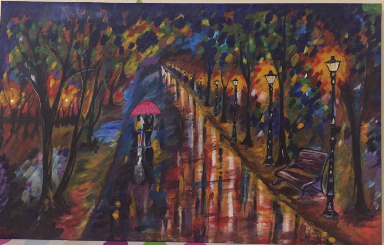770x492 Saatchi Art Rainy Night - Rainy Night Painting
