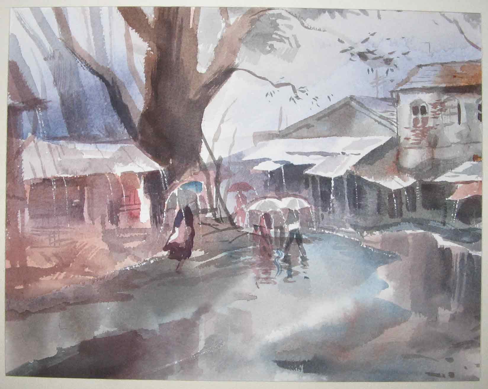 1648x1314 Buy Painting Rainy Season Artwork No 265 By Indian Artist - Rainy Season Painting