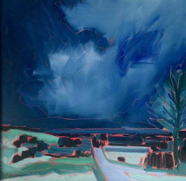 640x624 Liane Amendy Art - Rainy Sky Painting