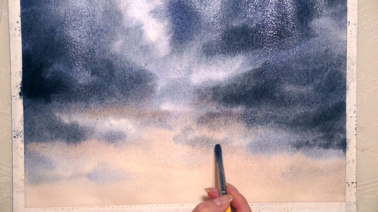1280x720 Miami Sky Watercolor, 1st Day. - Rainy Sky Painting