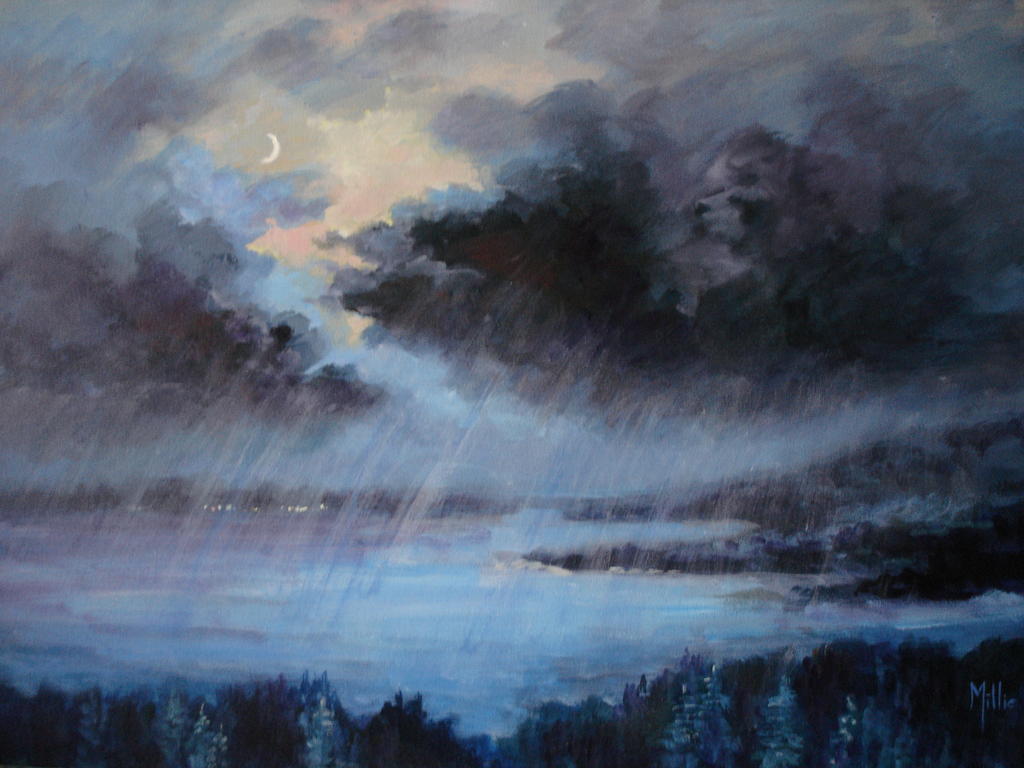 1024x768 A Band In Solipsism - Rainy Sky Painting