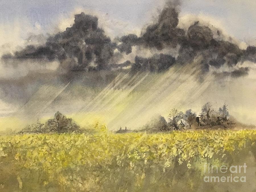 900x675 Rainy Sky Painting By Grim Works Art - Rainy Sky Painting