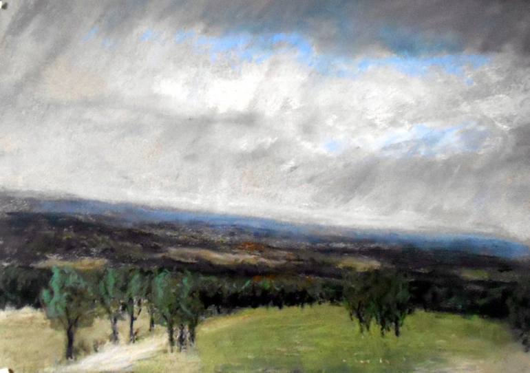 770x542 Saatchi Art Rainy Landscape Painting By Hans Hehl - Rainy Sky Painting