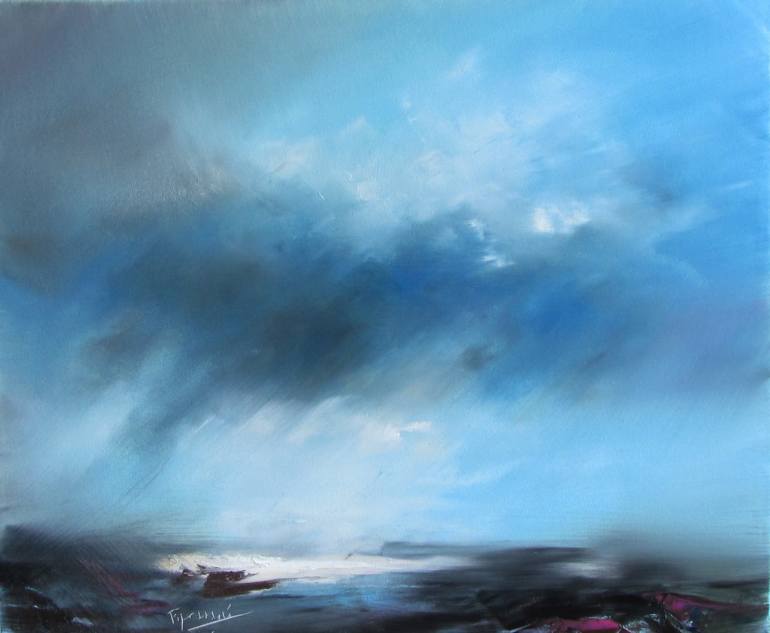 770x633 Saatchi Art Rainy Summer Painting By Oleg Girskiy - Rainy Sky Painting