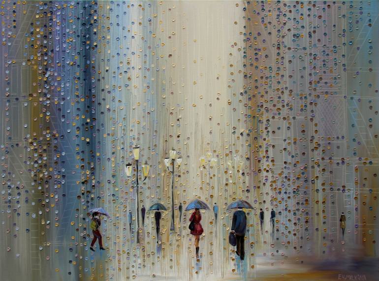770x571 Saatchi Art Under A Rainy Sky Painting By Ekaterina Ermilkina - Rainy Sky Painting