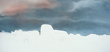 360x171 Watercolor Demonstration Painting A Dramatic Sky - Rainy Sky Painting