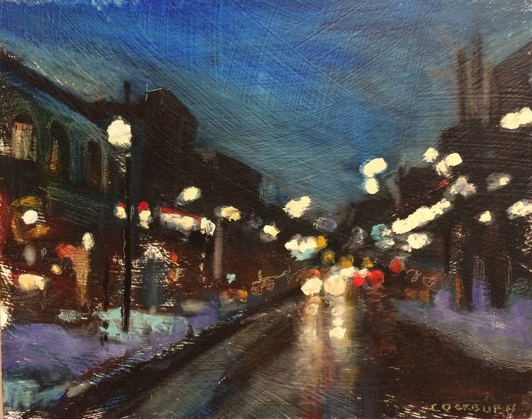 770x607 Saatchi Art Rainy Street Painting By Frances Cockburn - Rainy Street Painting