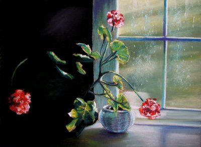 400x293 Rain On My Window Pane - Rainy Window Painting