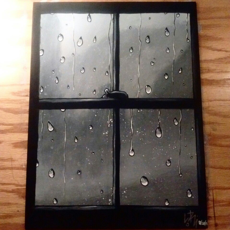 959x959 Rainy Window Painting. Drawingsartwork Rainy - Rainy Window Painting