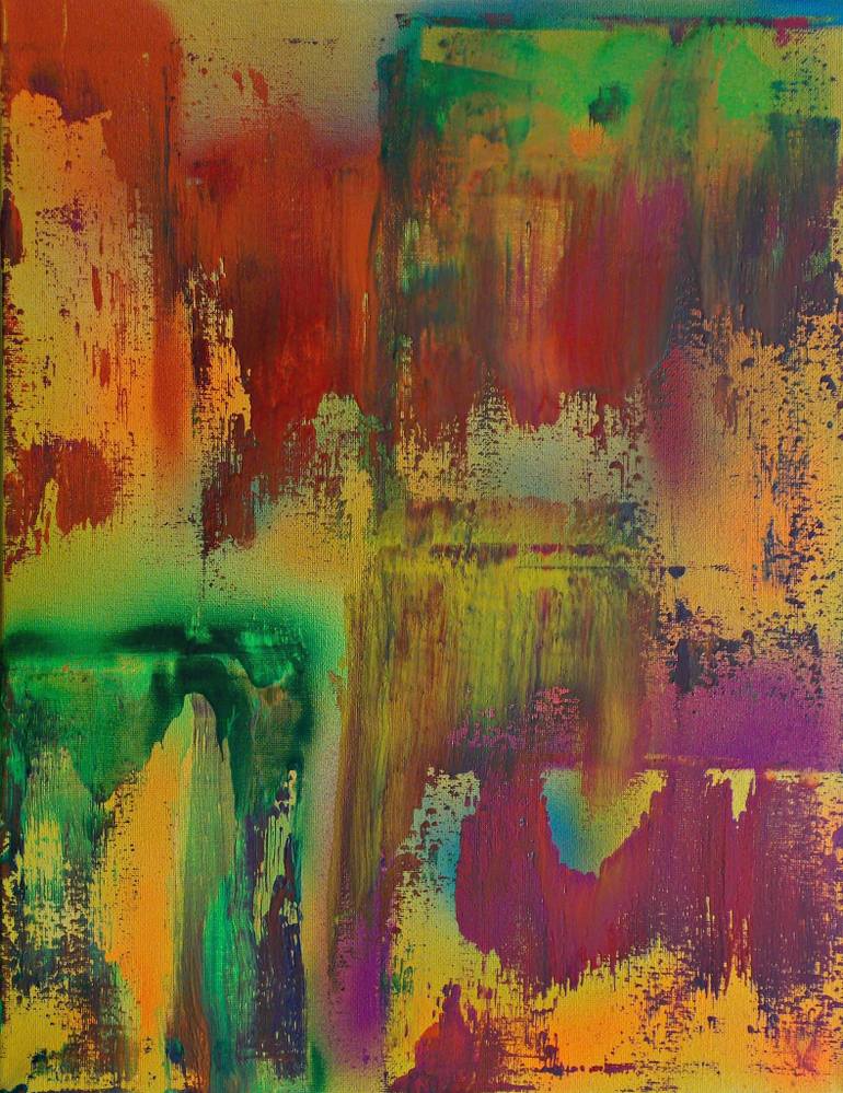 770x999 Saatchi Art Neon Lights Through Rainy Window Painting By George - Rainy Window Painting