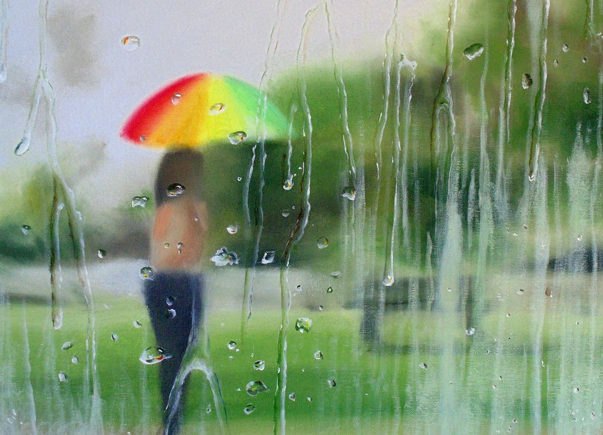1200x866 How To Paint Rain On The Window In Oil Online Art Lessons - Rainy Window Painting