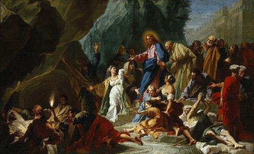 500x304 The Raising Of Lazarus Painting Jean Jouvenet Oil Paintings - Raising Of Lazarus Painting