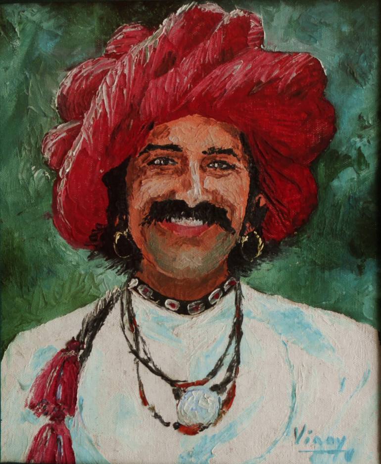 770x937 Saatchi Art Rajasthani Man Painting By Vinay Babar - Rajasthani Painting