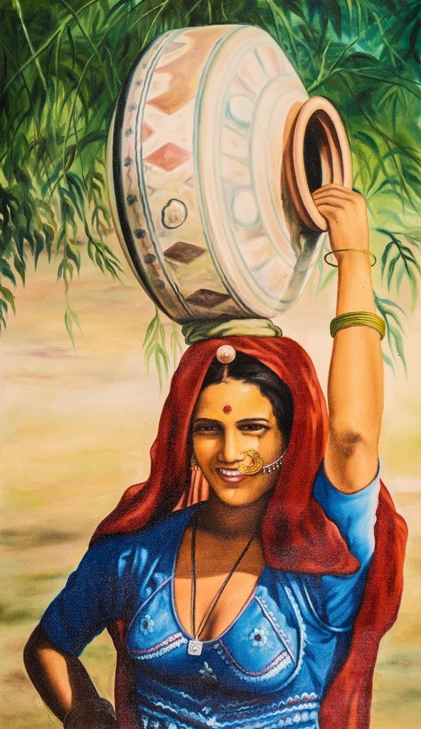 592x1024 Buy Life Of Rajasthan 5 By Community Artists Group@ Rs. 6290. Code - Rajasthani Painting