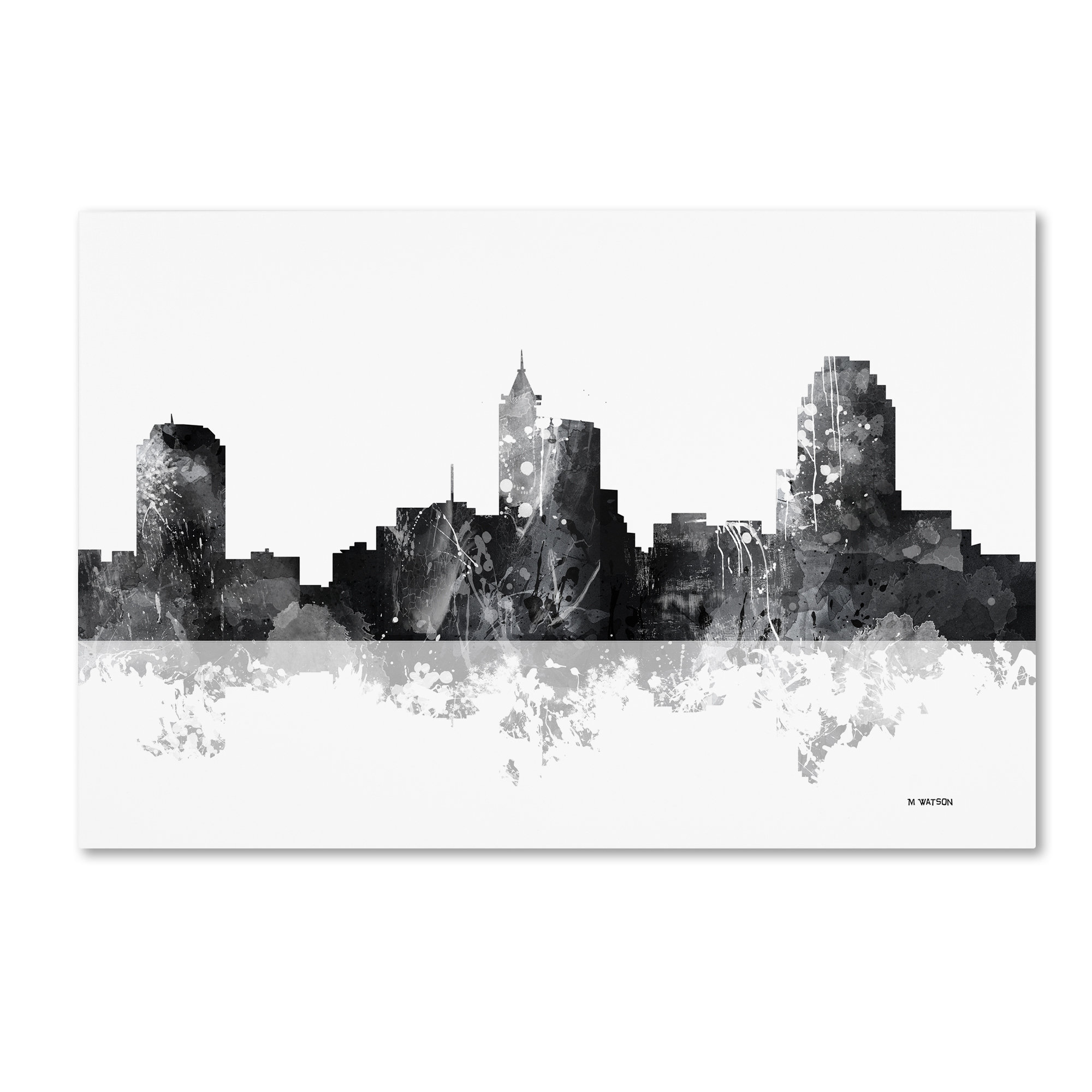 2000x2000 Trademark Art Raleigh North Carolina Skyline Bg 1 By Marlene - Raleigh Skyline Painting