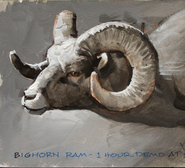 750x682 Gurney Journey Painting A Bighorn Ram - Ram Painting