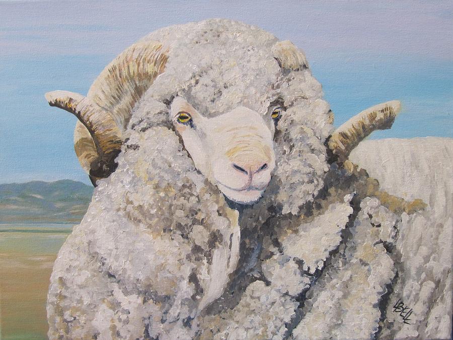 900x675 Merino Ram Crookwell Painting By Leonie Bell - Ram Painting
