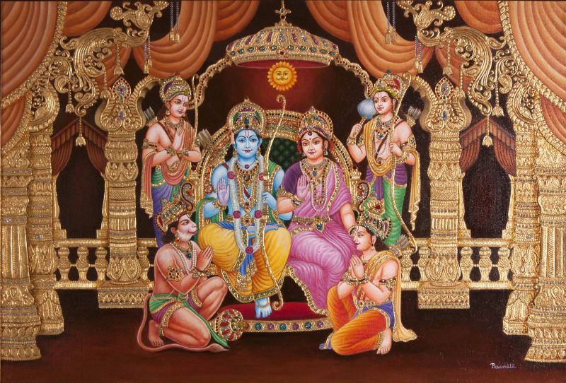 800x542 Seeta Rama Painting - Rama Painting