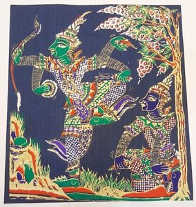 284x300 Rama 4 Hands Thai Art Silk Paintings Ramayana Poster Print Home - Ramayana Painting