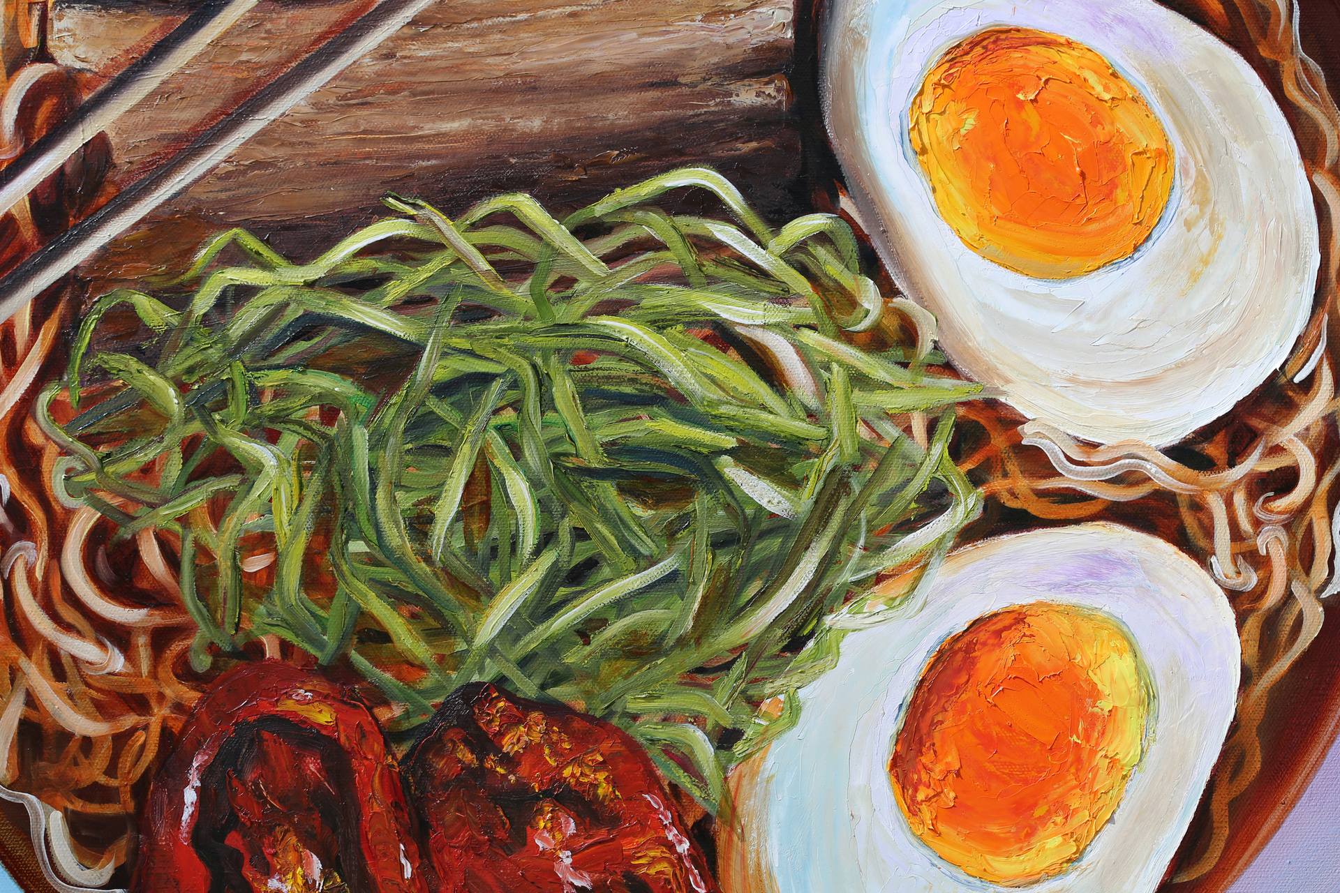 1920x1280 Saatchi Art Ramen Painting By Jj Galloway - Ramen Painting