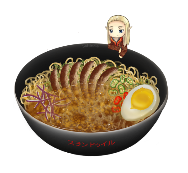 600x553 Thranduil's Ramen Bowl By Sabinzie - Ramen Painting