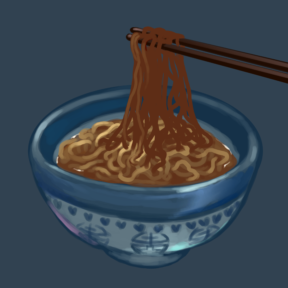1000x1000 Painting Of Ramen Noodles Emily So - Ramen Painting