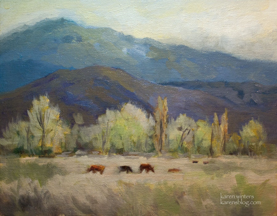 900x703 High Sierra California Landscape Ranch Painting Bishop - Ranch Painting