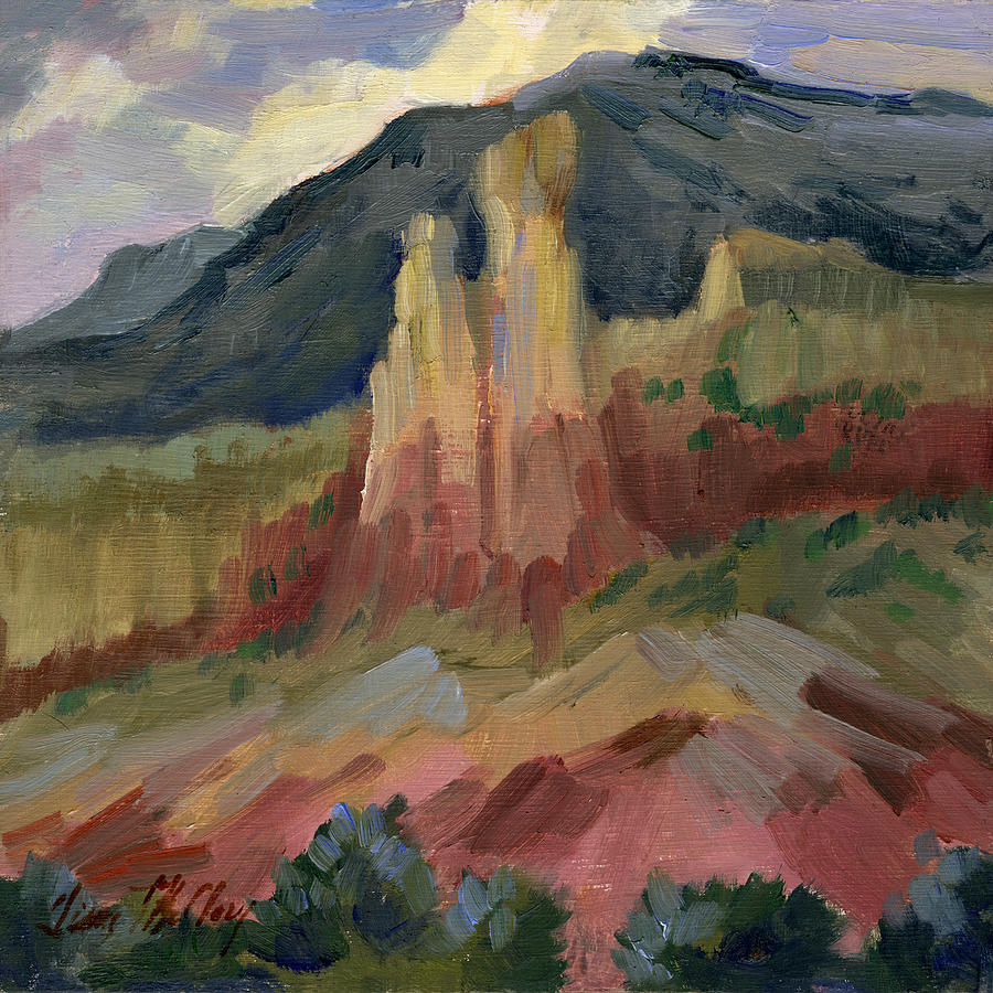 900x900 Cliff Chimneys At Georgia O'Keeffe's Ghost Ranch Painting By Diane - Ranch Painting