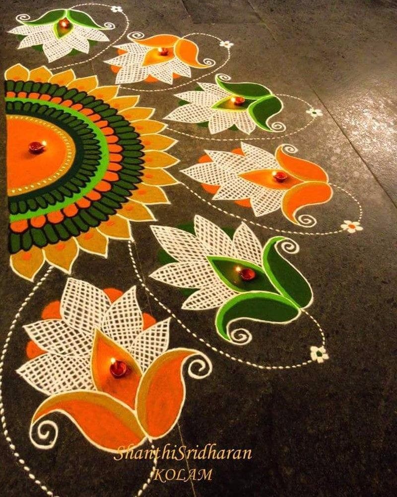 Floor Painting Rangoli Design Designs For Painting On Floor Using Paper Cuttings Rangoli