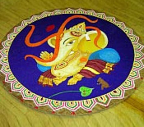 500x443 Top 10 North Indian Rangoli Designs To Try In 2018 - Rangoli Painting Designs