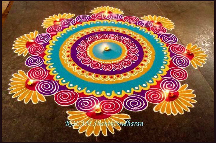 732x485 60 Beautiful And Easy Indian Rangoli Designs For Your Inspiration - Rangoli Painting Designs